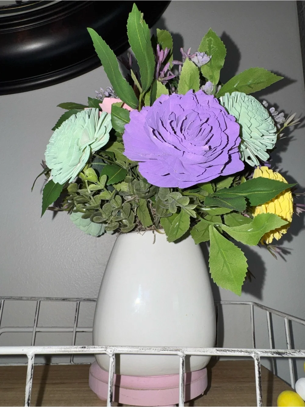 NWOT, Artificial Flower Arrangement in White Vase